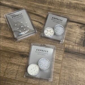 3 pcs of body jewelry and glitter